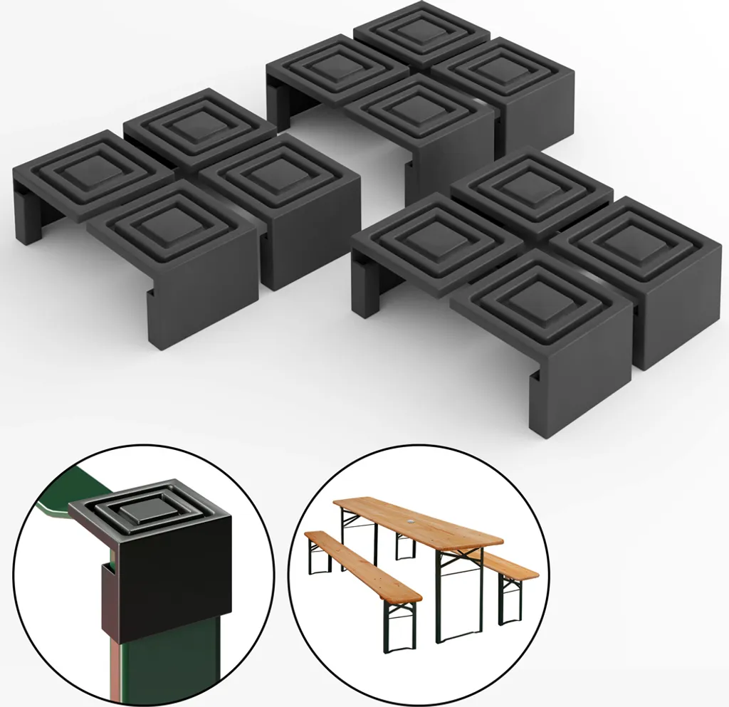 Deuba 12 Piedini Antigraffio Mobili: Gommini Antiscivolo 3,3x3,3 per Sedie