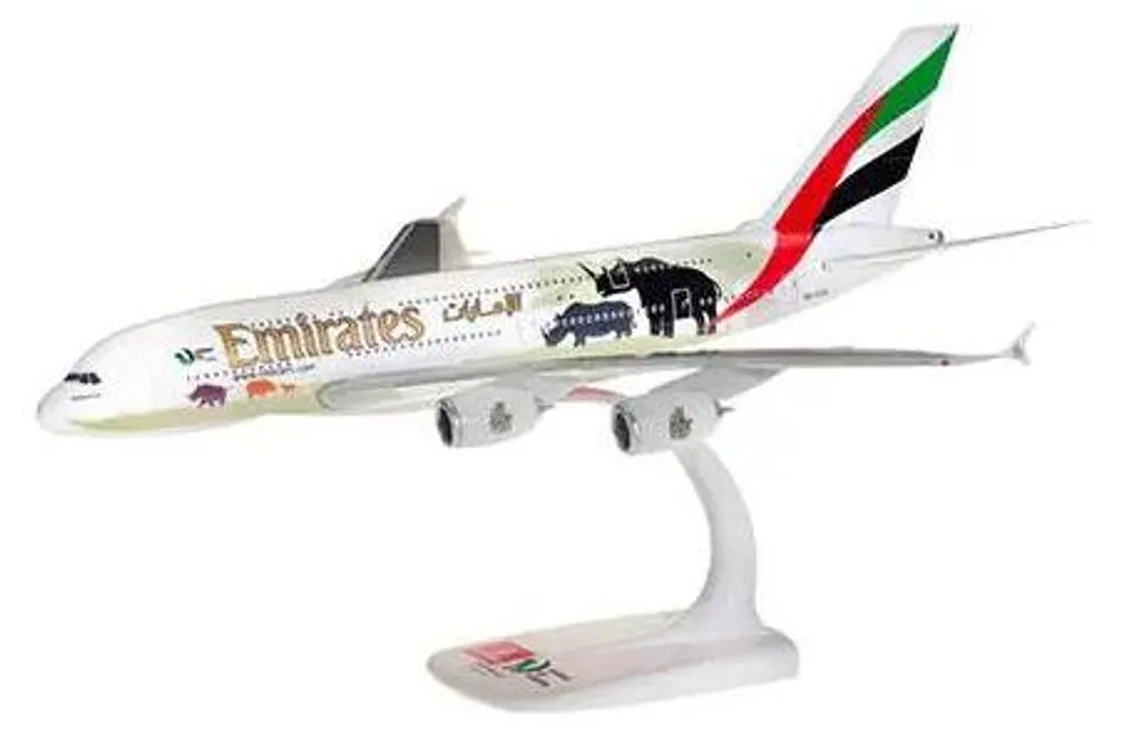 A380 Emirates Herpa Faune Sauvage - Modèle Métal de Collection Rare
