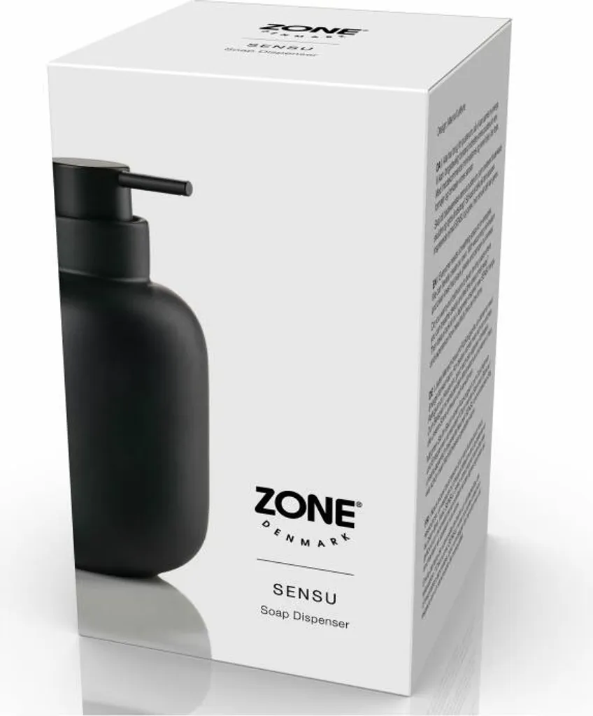 Dosatore Sapone Nero Zone Denmark Sensu 34924 - Gres Opaco 300ml - 3
