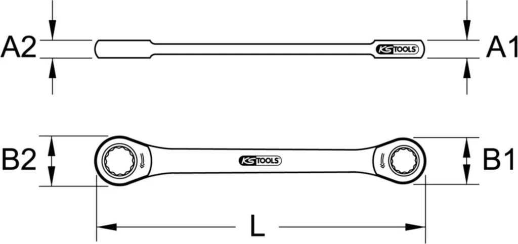 KS Tools GEAR+ chiave a doppio anello, 5/16x3/8 503.4402