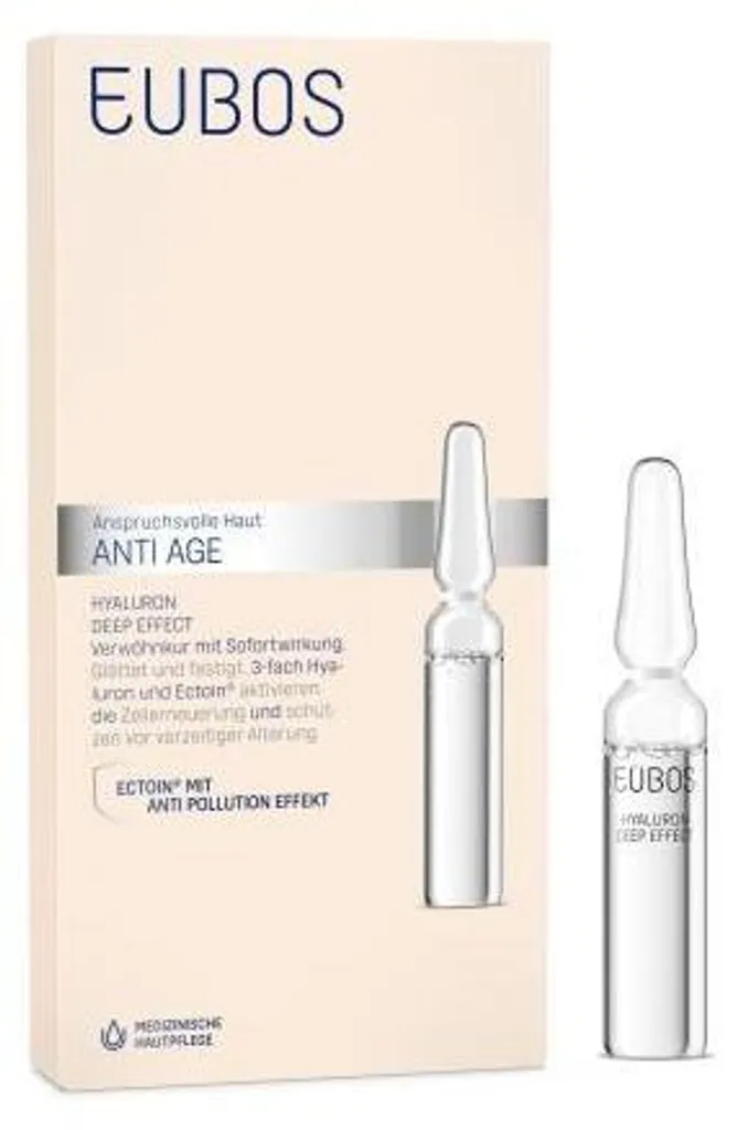 Rides et peau sèche : Eubos Anti Age Hyaluron Deep Effect 7X2 ml résout