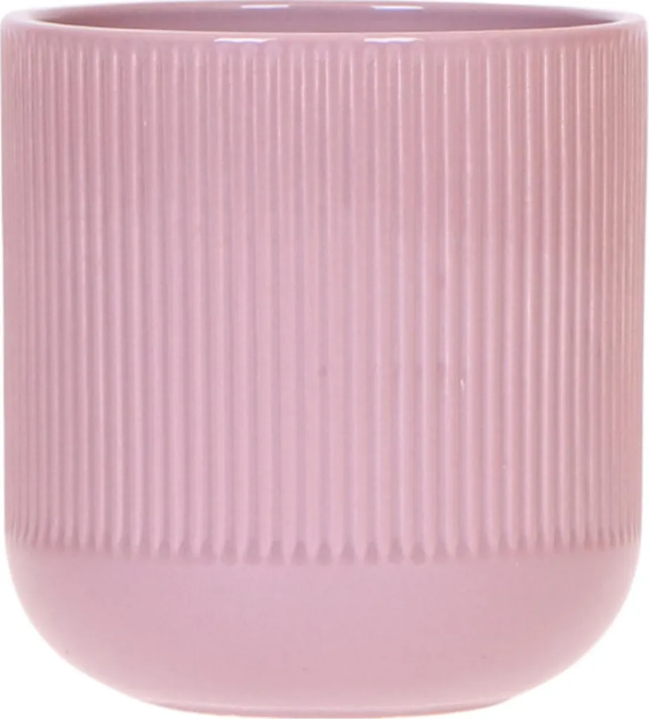 Cache-pot en céramique structurée violette Flare 9 cm style seventies