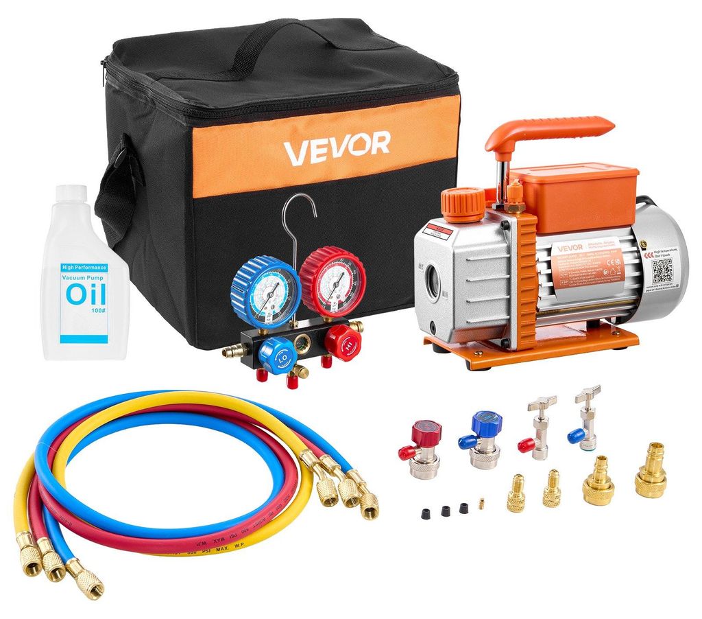 Bomba de vacío VEVOR con manómetro, 3,5 CFM (99 L/min), 180 Imagen del producto 