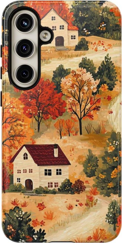 Herbstliche Landschaft mit Häusern – Hülle Kompatibel mit Samsung Galaxy S24 Plus