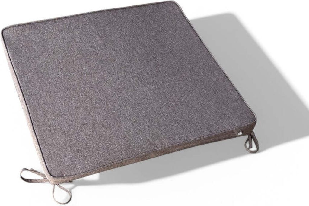 Großes Sitzkissen aus abnehmbarem, taubengrauem Polyester 45x50 cm