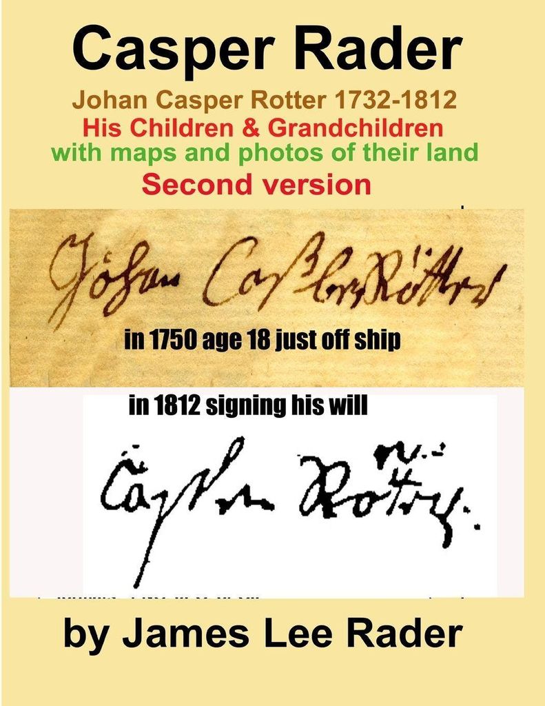 Casper Rader 1732-1812 Wythe county, Virginia