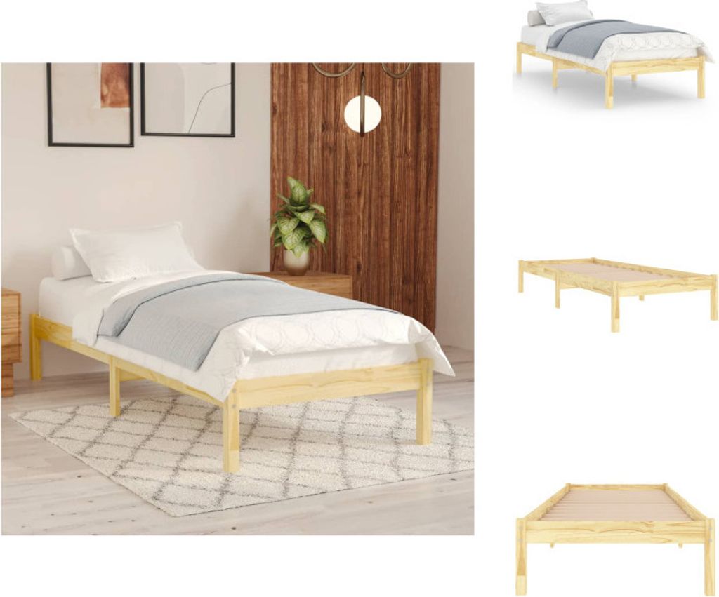vidaXL Massivholzbett 75x190 cm - Betten & Bettgestelle