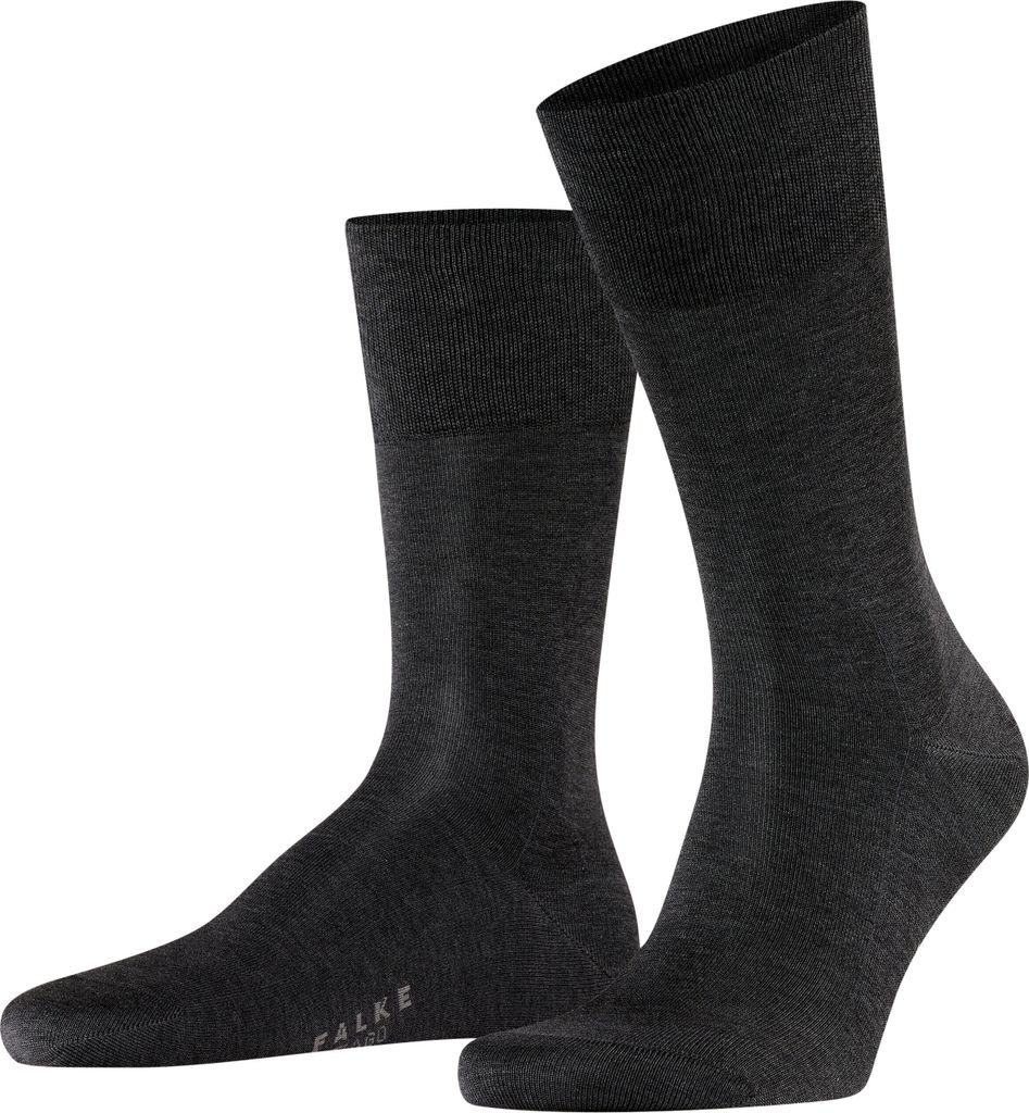 FALKE Herren Socken - Tiago, Strümpfe, Unifarben, Baumwollmischung, 41-48 Anthrazit 43-44