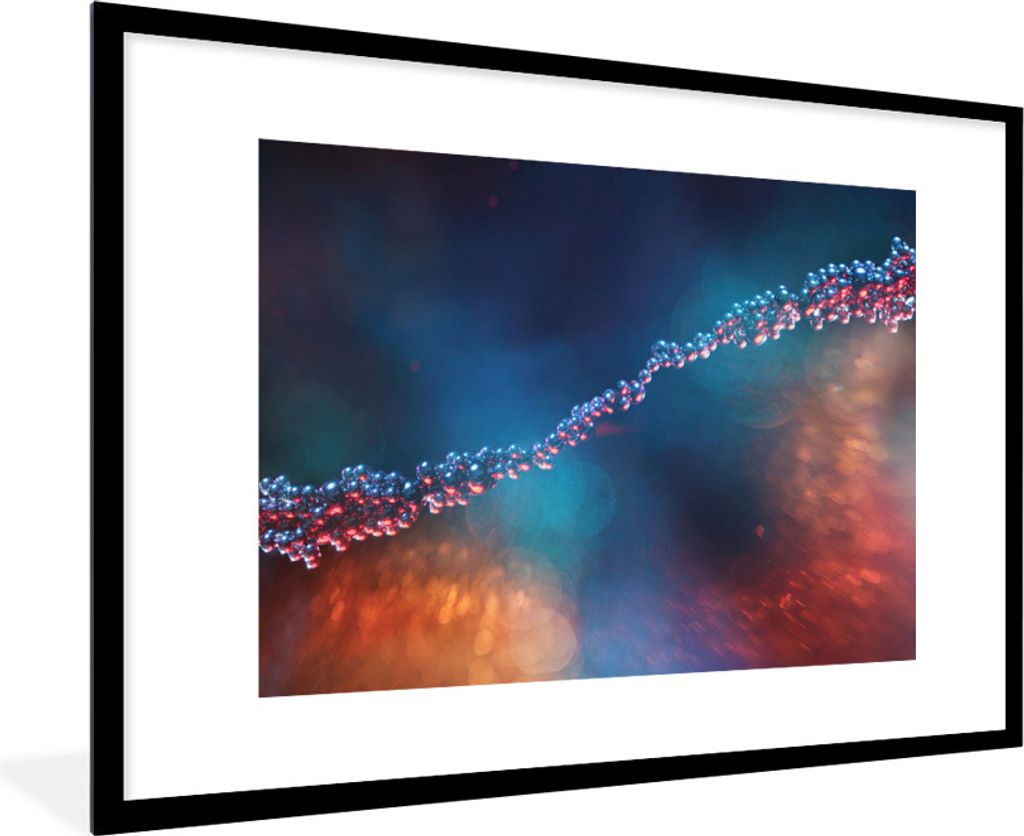 MuchoWow Gerahmtes Poster Metall-Moleküle 90x60 cm - Poster mit Schwarzem Bilderrahmen Wandposter Rahmen Foto Bilder - Wanddekoration - Fotos