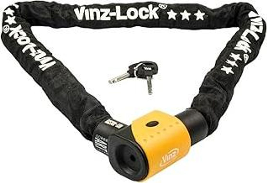 VINZ Jannu Kettenschloss ø10mm | ART 3 Zertifikat | Schloss für Roller E-Scooter Motorrad Moped E-Bike & hochwertiges Fahrrad | sicheres Rollersc...