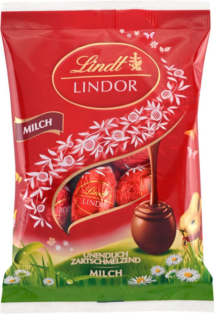 Verpackungsbild Lindt Lindor Eier Vollmilch Schokolade 90g