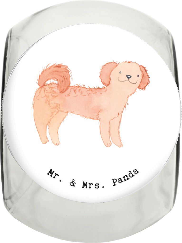 Mr. & Mrs. Panda Dose Cavapoo Lebensretter L 870ml - Weiß - Geschenk, Cavoodle, Bonbonglas, Tierfutterbehälter, Keksdose, schraubglas, Glasdose