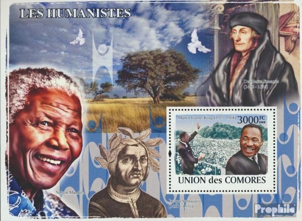 Briefmarken Komoren 2008 Mi Block 454 (kompl. Ausg.) postfrisch Humanisten