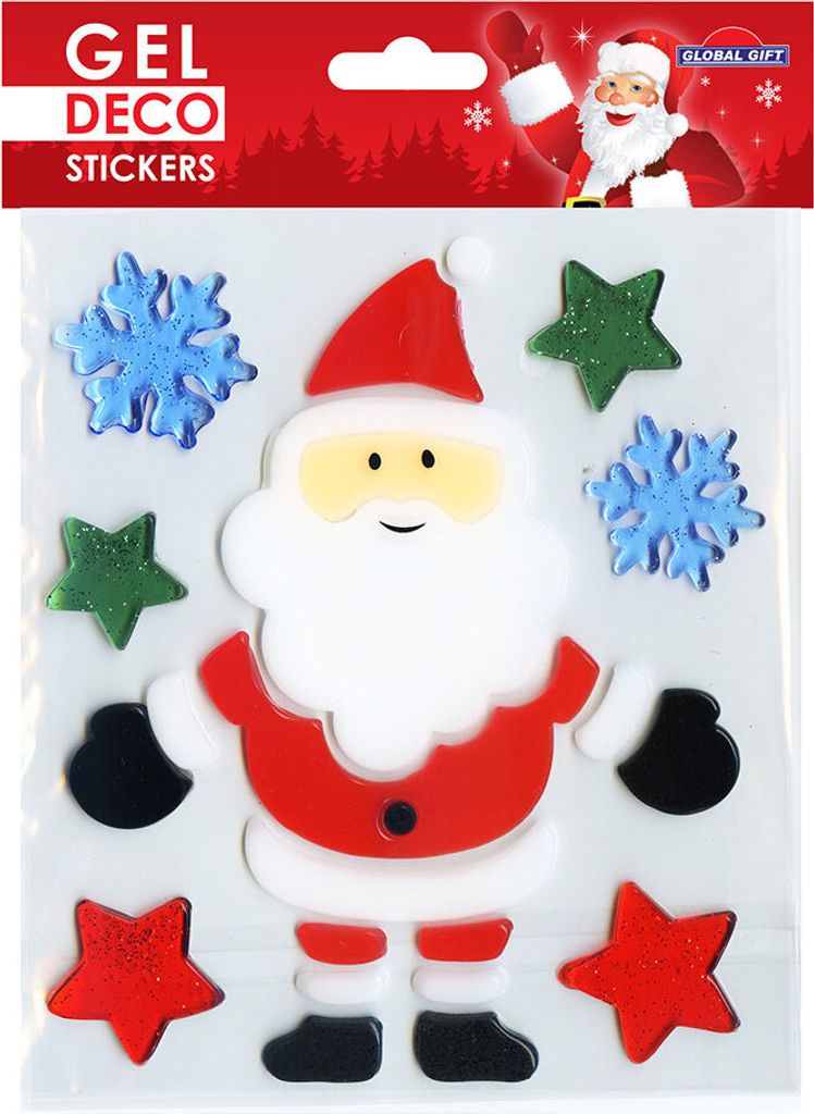 Gel-Sticker Weihnachten für Fenster - Weihnachtsmann Produktbild 