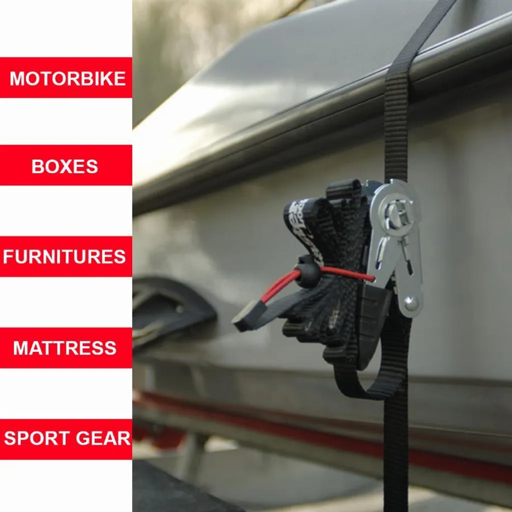Sangle à cliquet 4m25 Master Lock noire avec crochets de protection