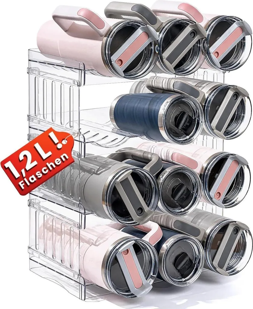 Gracenal Casier à Bouteilles Empilable pour Placard de Cuisine, 4 Couches