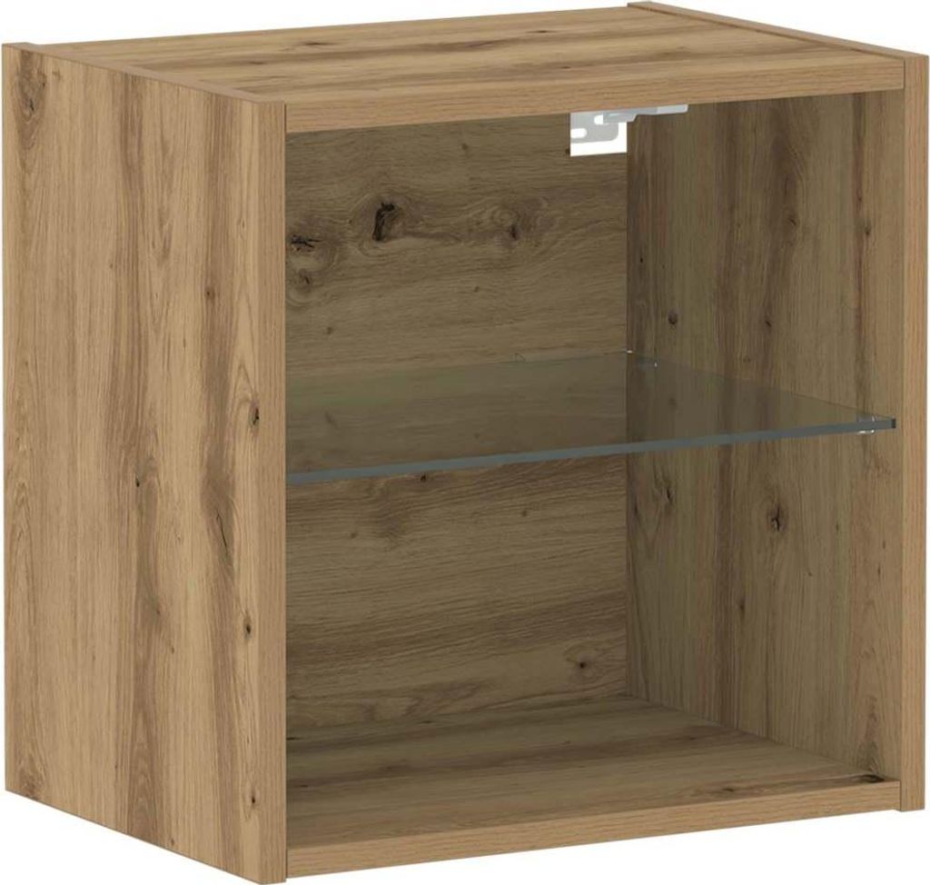 Schwimmendes Regal mit LED-Licht Braun 40 x 28,5 x 40 cm