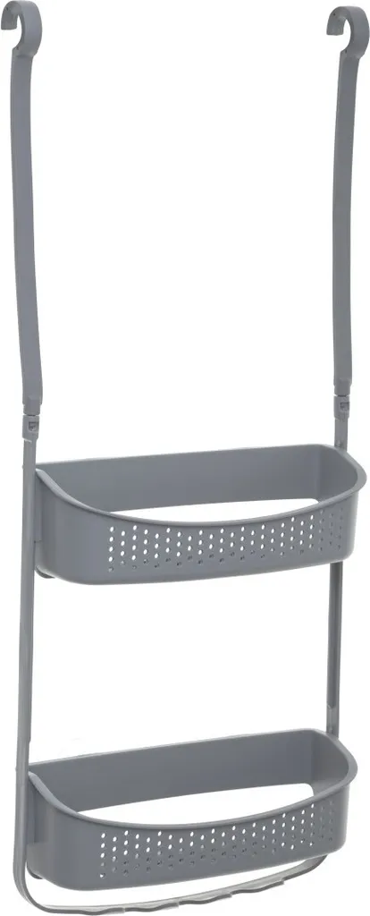 5five Simply Smart Duschregal mit 2 Ebenen, PP-Kunststoff, TPE, Grau, 160922B