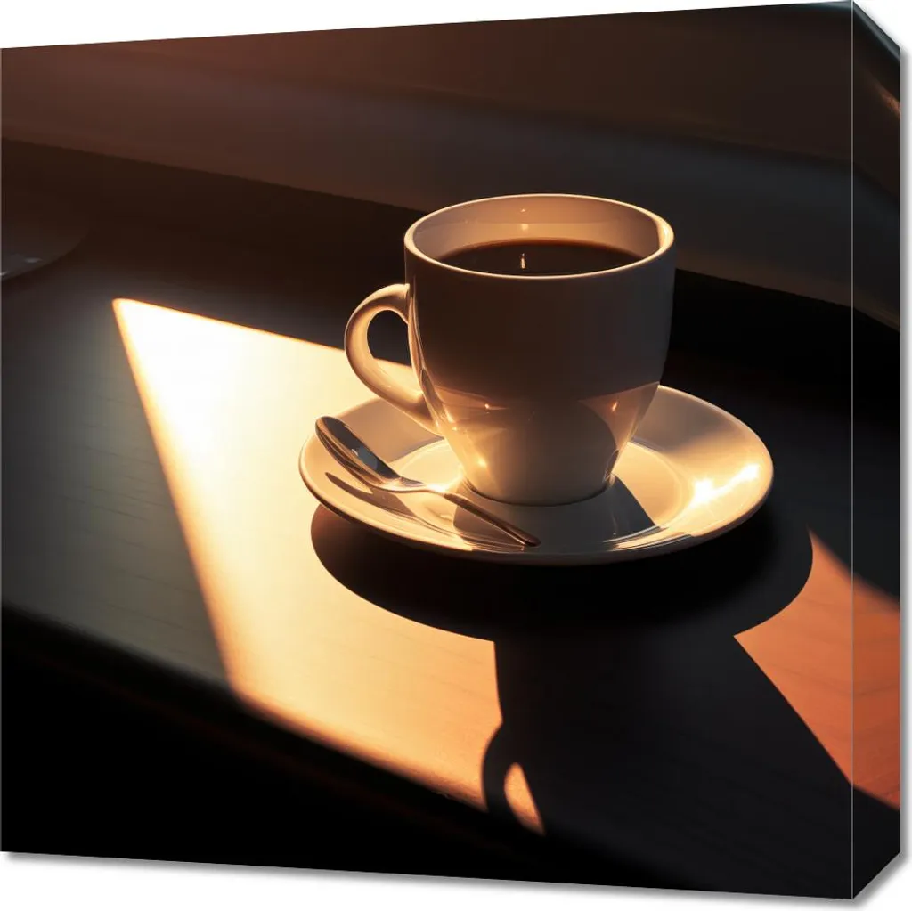 Quadro 50x50cm Caffè al Mattino - Stampa su Tela Canvas Cucina e Bar