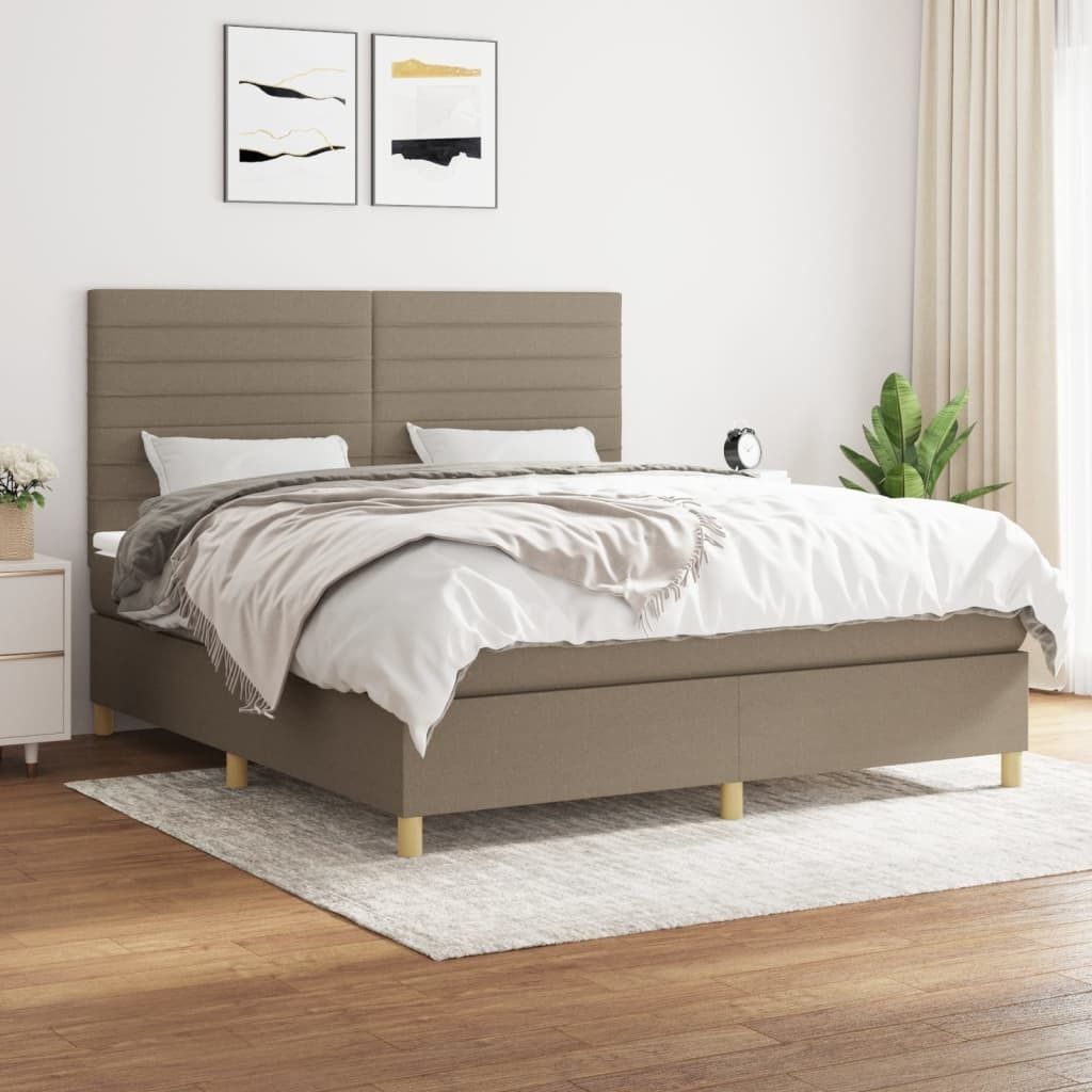 Maison Exclusive - Boxspringbett mit Matratze Taupe 160x200 cm Stoff