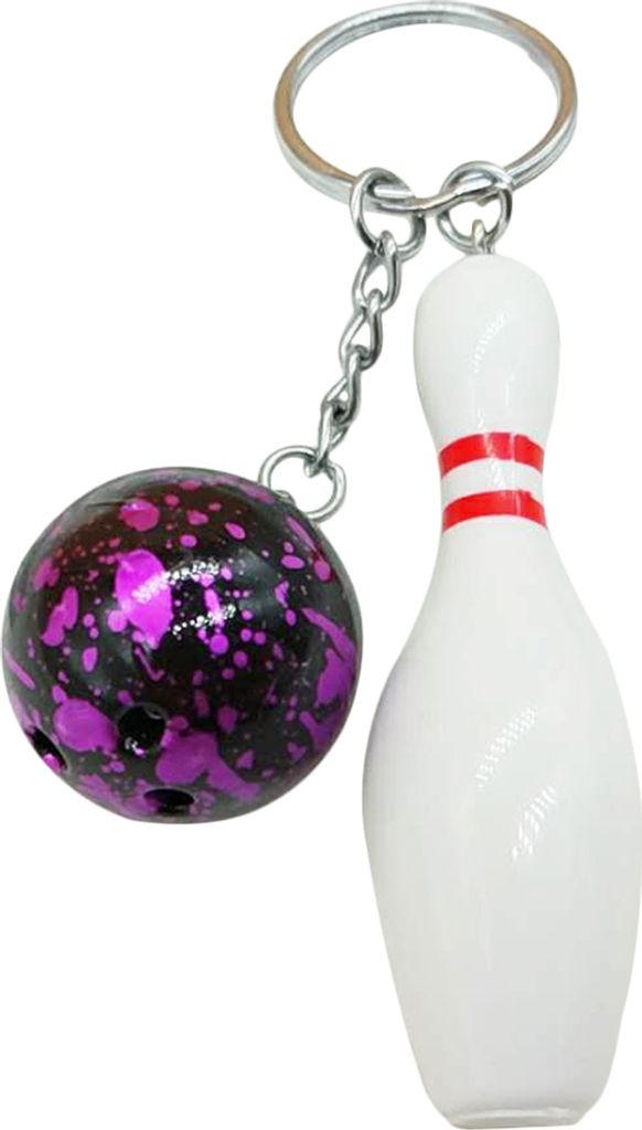 Modischer Bowling-Kugel-Anhänger, Schlüsselanhänger, Tasche, Auto, zum Aufhängen, Ornament, Schlüsselanhänger-Lila