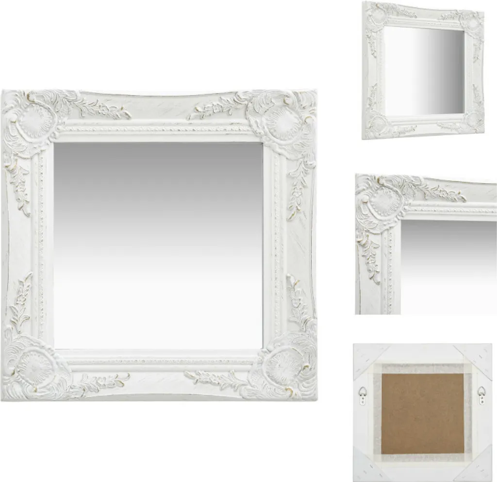 Specchio Parete vidaXL Bianco Stile Barocco 40x40 | Offerta Arredo