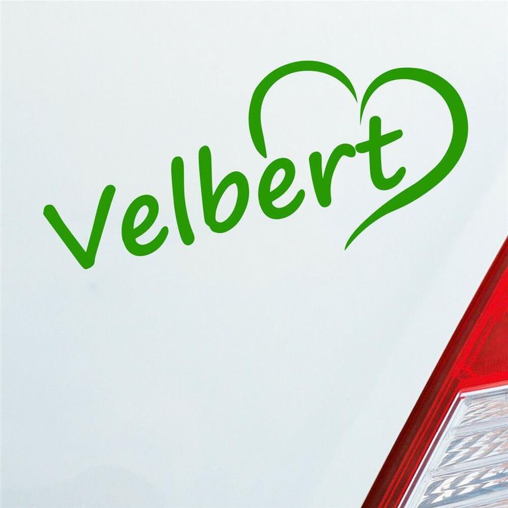 Auto Aufkleber Velbert Herz Stadt City Liebe Love Heimat 18x8 cm Hellgrün Sticker Heckscheibenaufkleber