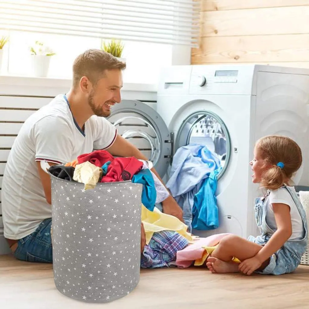 Trieur de rangement gris Panier à linge pliable avec couvercles zippés