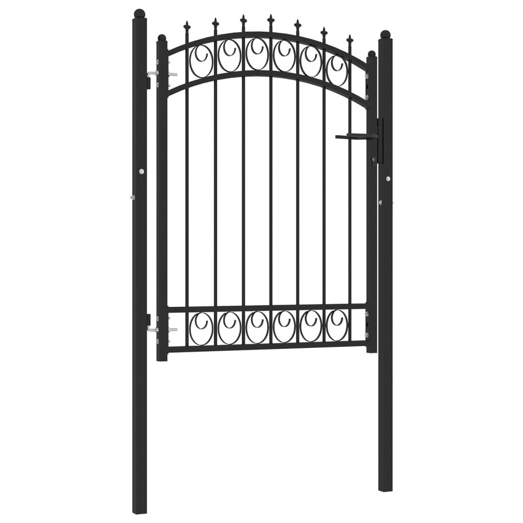 vidaXL Zauntor EMMEN mit Spikes Stahl 103 x 109,5 cm Produktbild 