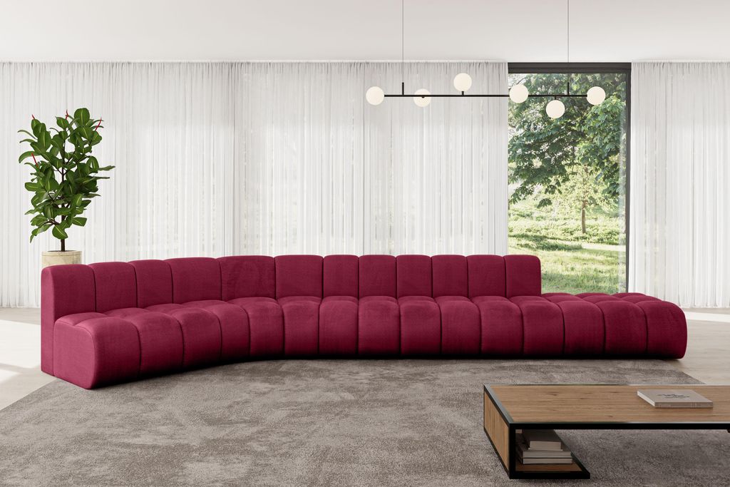 ALTDECOR Modulares Sofa Ecksofa in L-Form - Brilo-L2 - 471x174x70 cm Bordeauxrot - Corner modular Sofa Eckcouch Couch Wohnlandschaft Cauchsofa Bode...