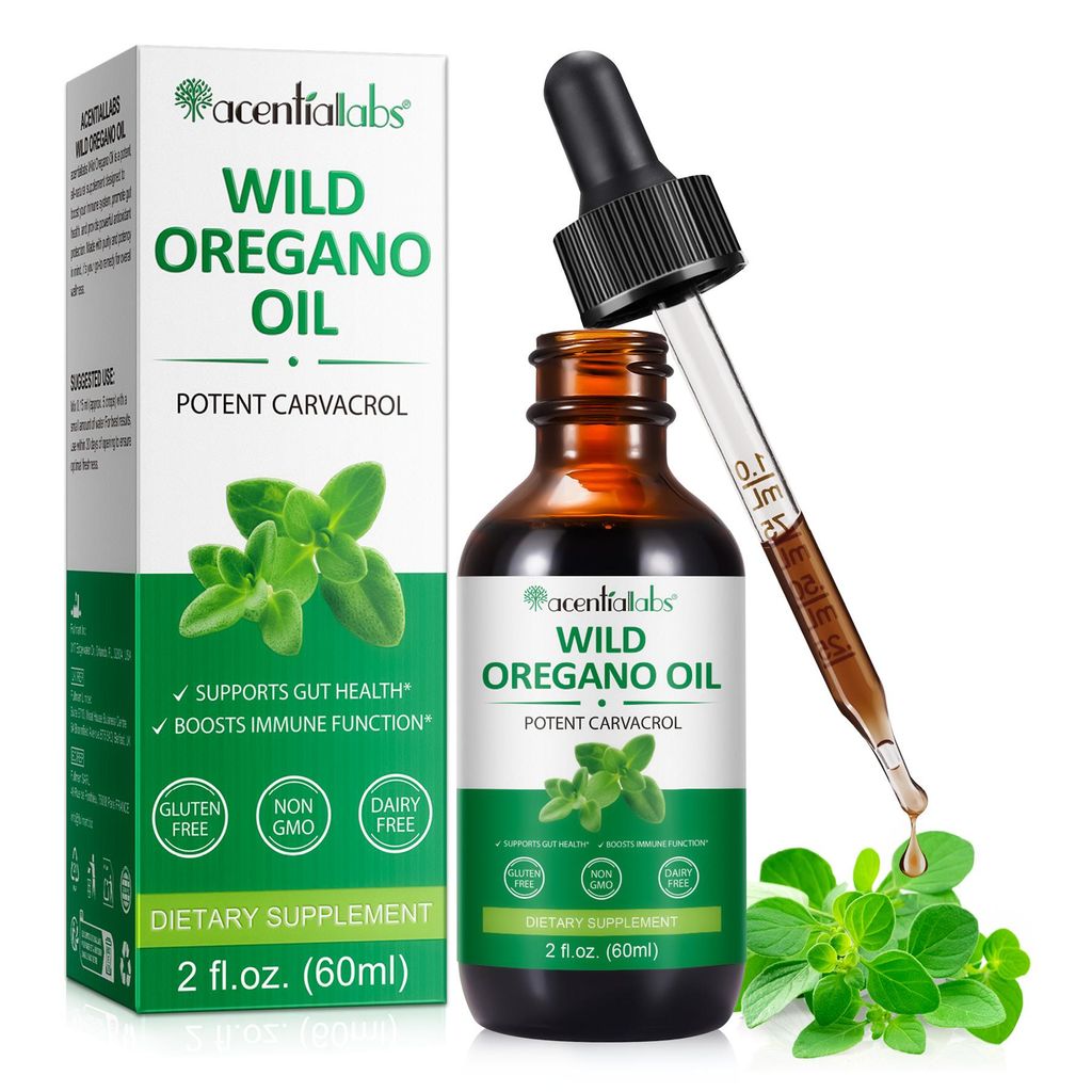 Wildes Oregano Öl Liquid Tropfen mit Carvacrol  Vegan Natur Produktbild 