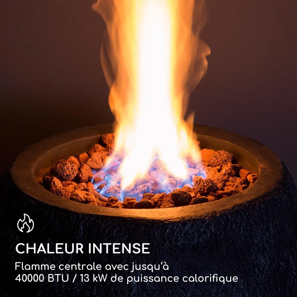 Braséro Blumfeldt Andros 40000 BTU - Brûleur Inox 13kW - Gris Anthracite - 3