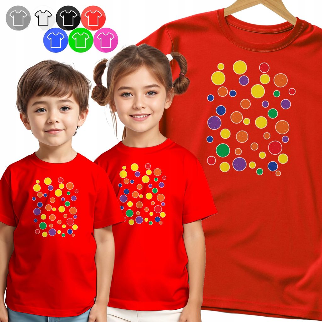 Kinder-T-Shirt - Bunte Punkte Dot Day - 98 Xxs