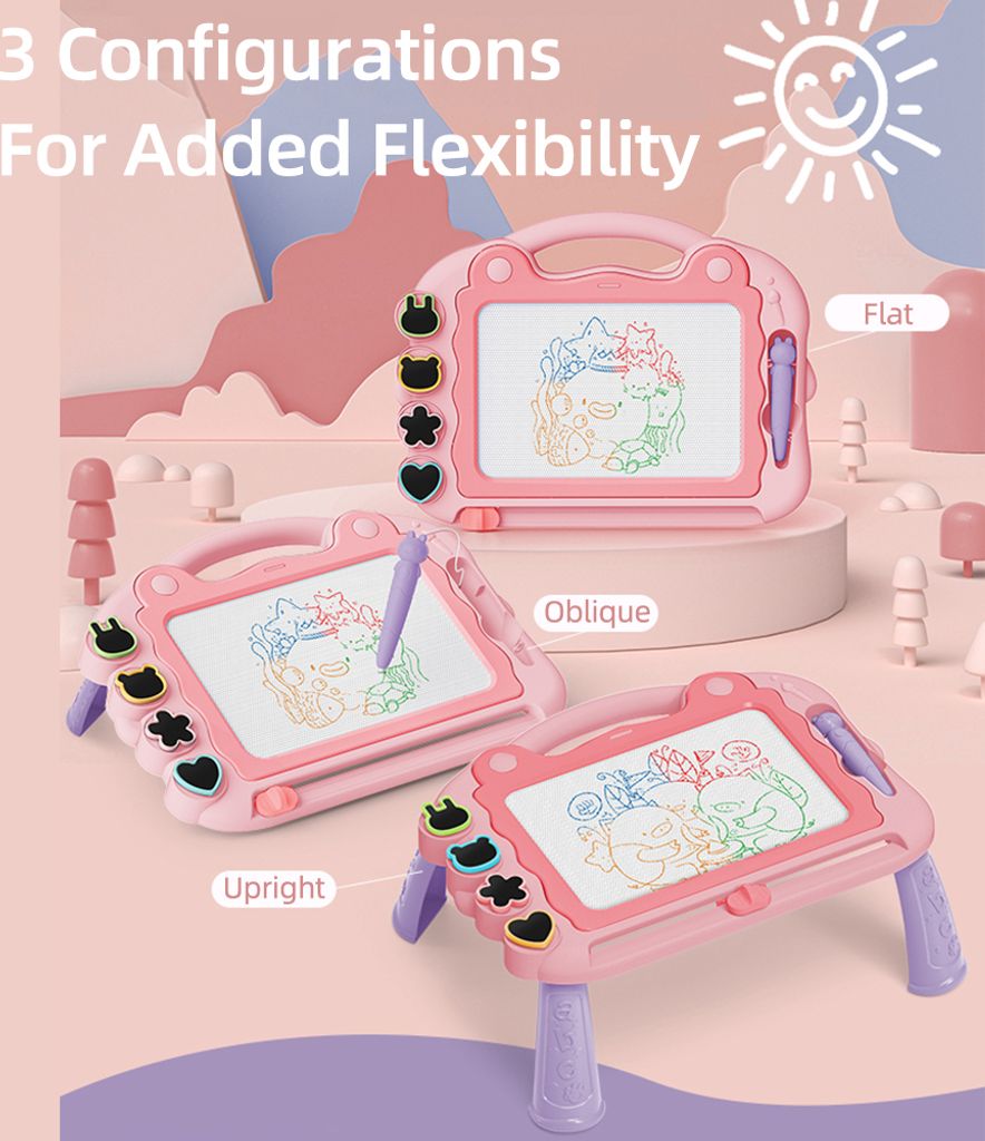 Magnetische Zeichentafel für Kleinkind Kinder Malerei Schreibblock für Skizze Spielzeug 2-3 Jahre mit 4 Stempeln und 1 Stift pädagogische Lernhi...