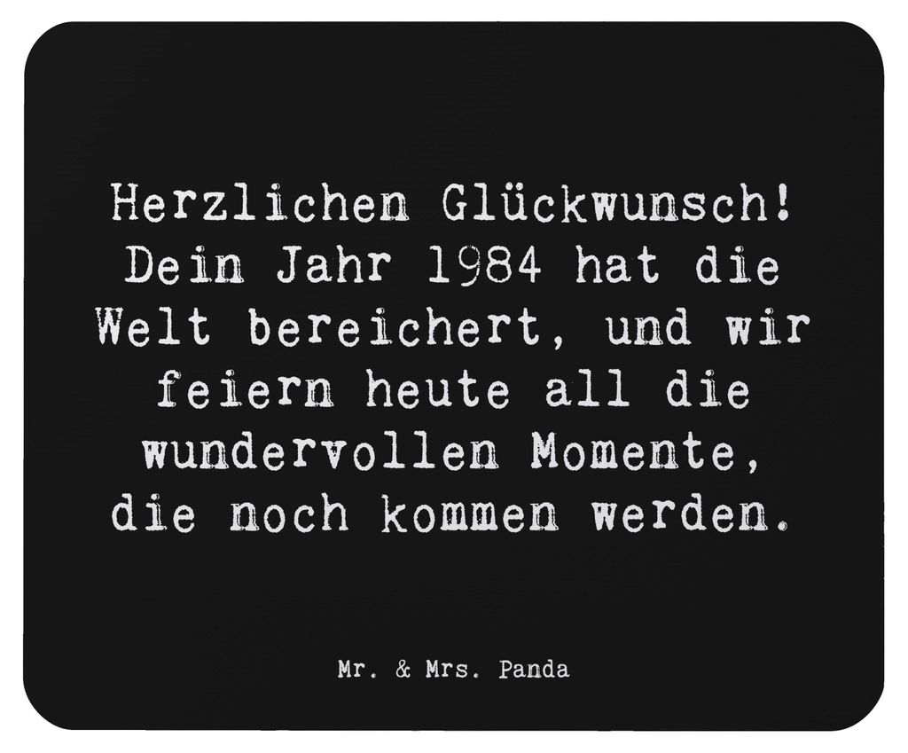 Mr. & Mrs. Panda Mauspad Spruch 1984 Geburtstag - Schwarz - Geschenk, pc mausunterlage, Geburtsjahr, notebook, mousematte, feiern, Mouse Pad, Happy...