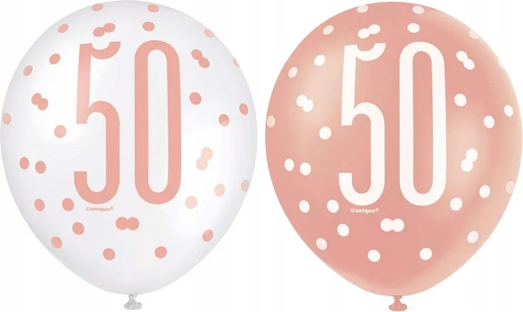 6 Grands Ballons 50 Ans Or Rose Métallisé - Haute Qualité et Longue Durée
