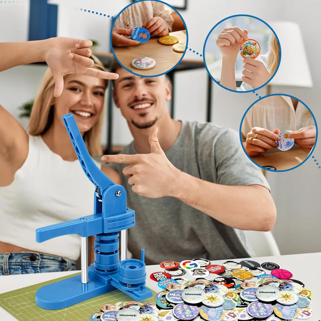Machine à badges avec 3 moules interchangeables et kit de 300 composants - 5