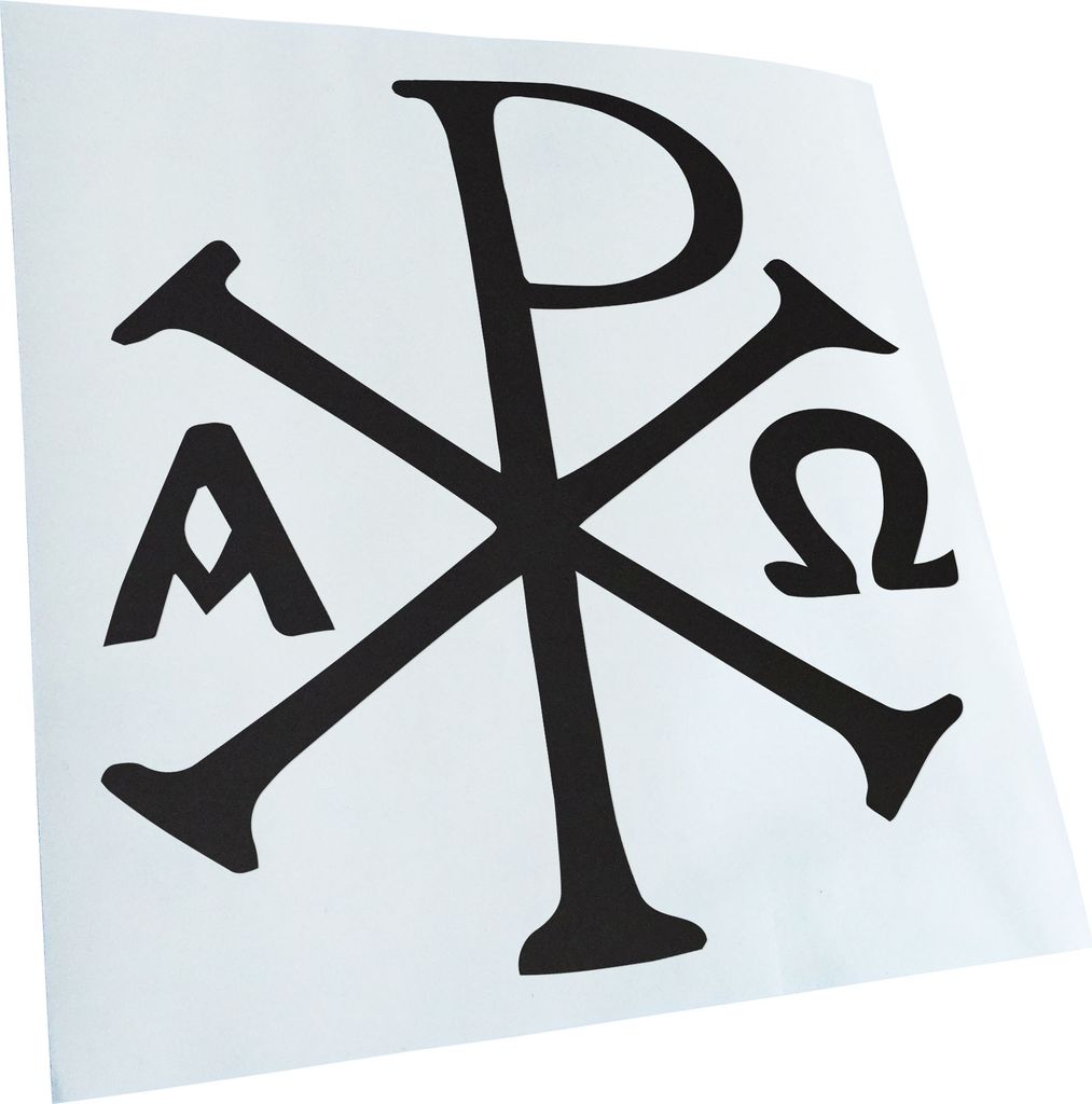 Kiwistar - Autoaufkleber - Chi Rho Px - Mattweiss - 10x10cm - Aufkleber für Auto, Laptop, Fahrrad, LKW, Motorrad mehrfarbig JDM Decal Racing