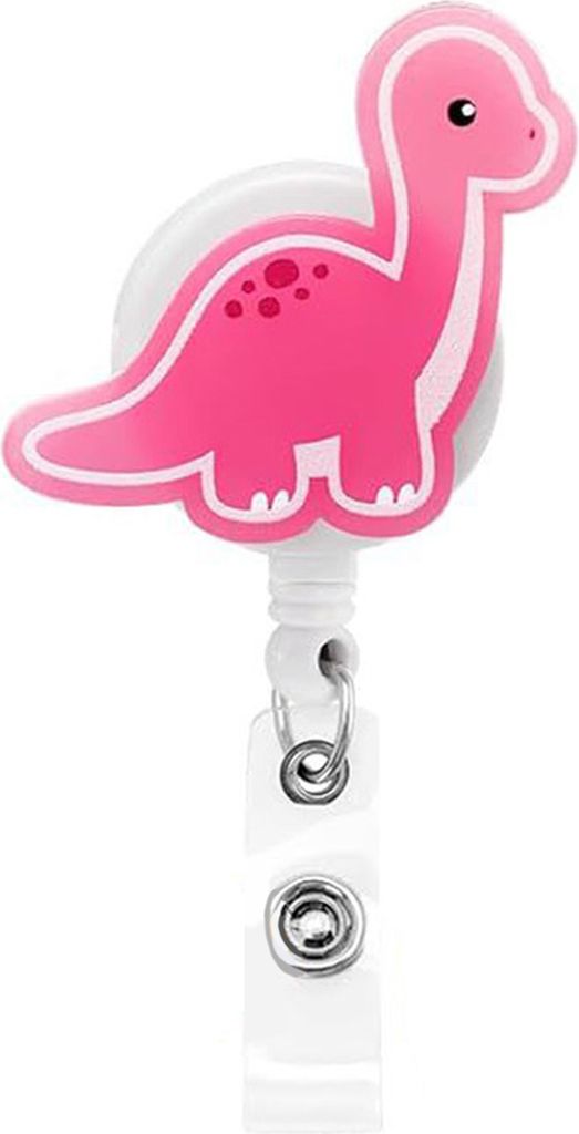 1/5 Stück Dinosaurier-Ausweishalter, im Dunkeln leuchtender Metallclip, süßer tragbarer einziehbarer Ausweishalter für Lehrer, Büro, Krankensc...