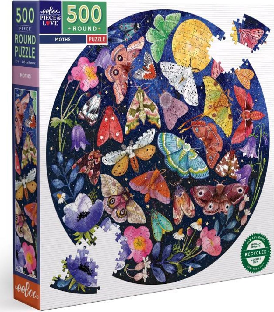 eeBoo Puzzle Schmetterlinge 500 Teile - bunte Kartonpuzzle rund
