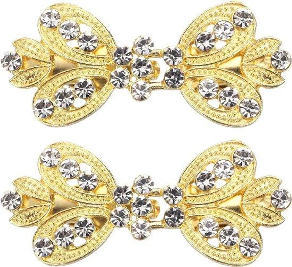 Pince pour gilet et pull pour femme - Double fermoir style broche dorée