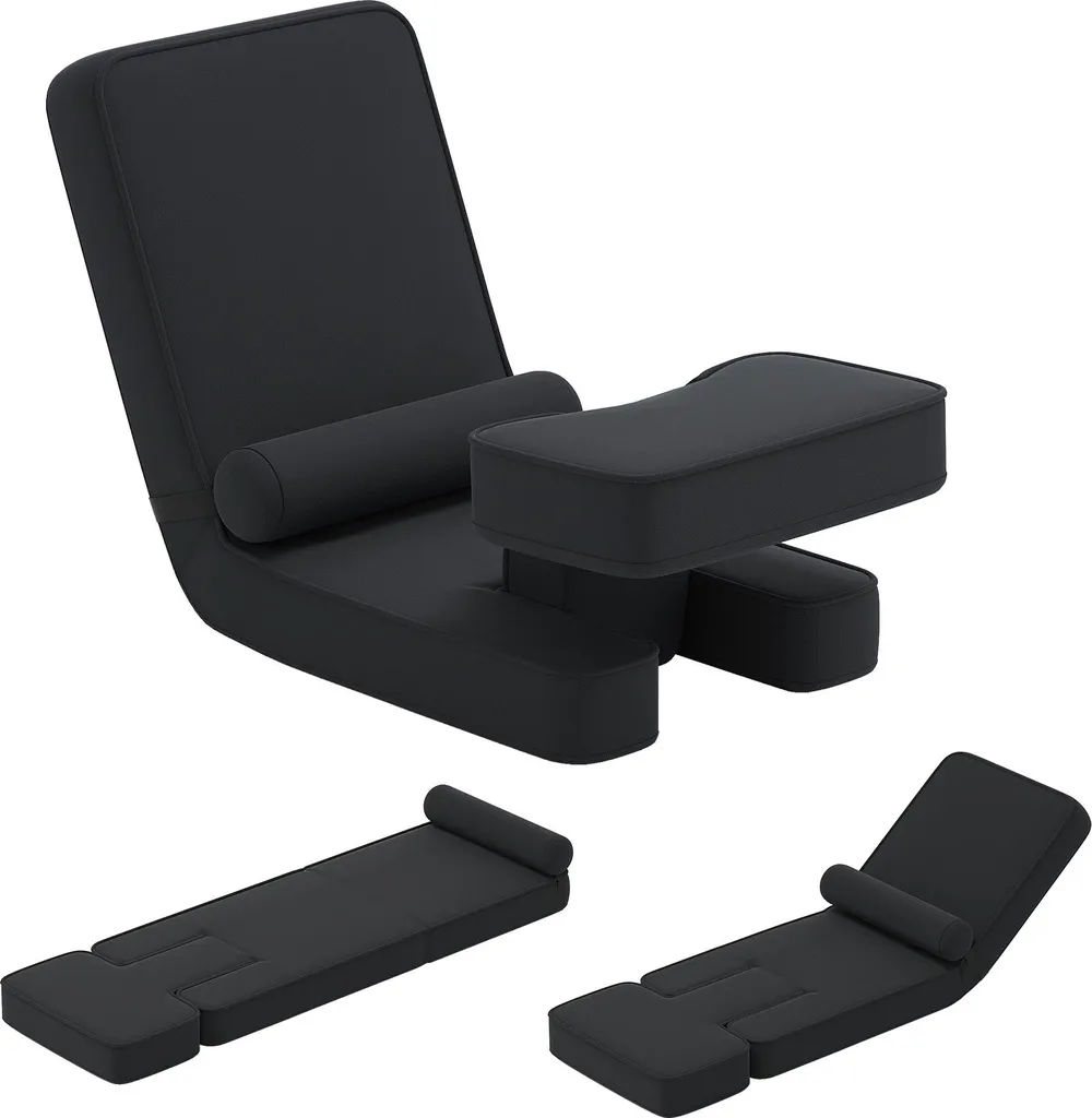 COSTWAY Chaise de sol pliable avec dossier et appui-tête réglable