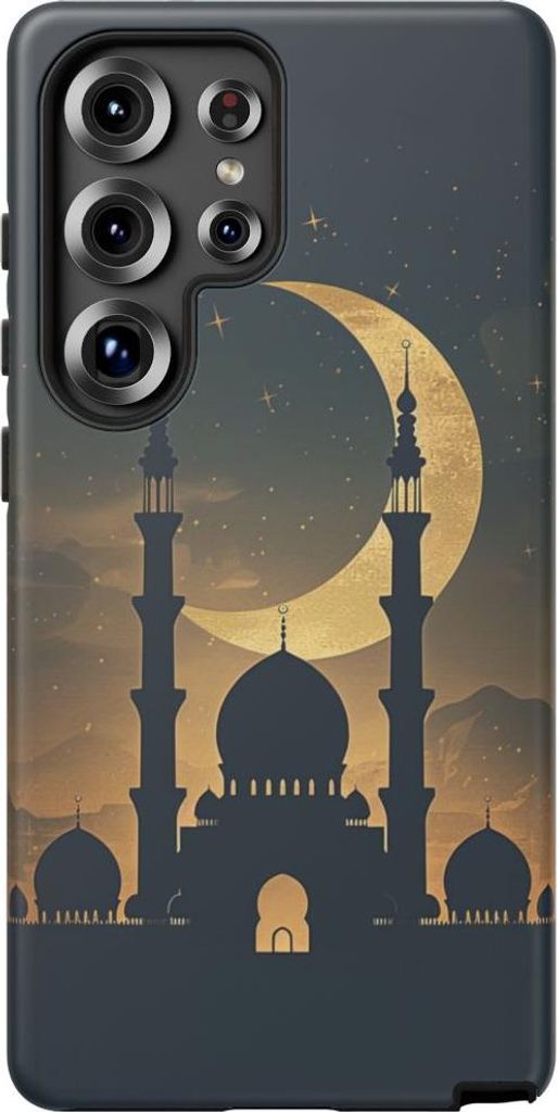 Moschee-Silhouette mit Halbmond und Sternen – Handyhülle Kompatibel mit Galaxy S25 Ultra