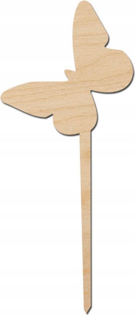 DEKORATION aus Holz auf einem Stab 14 cm Schmetterling