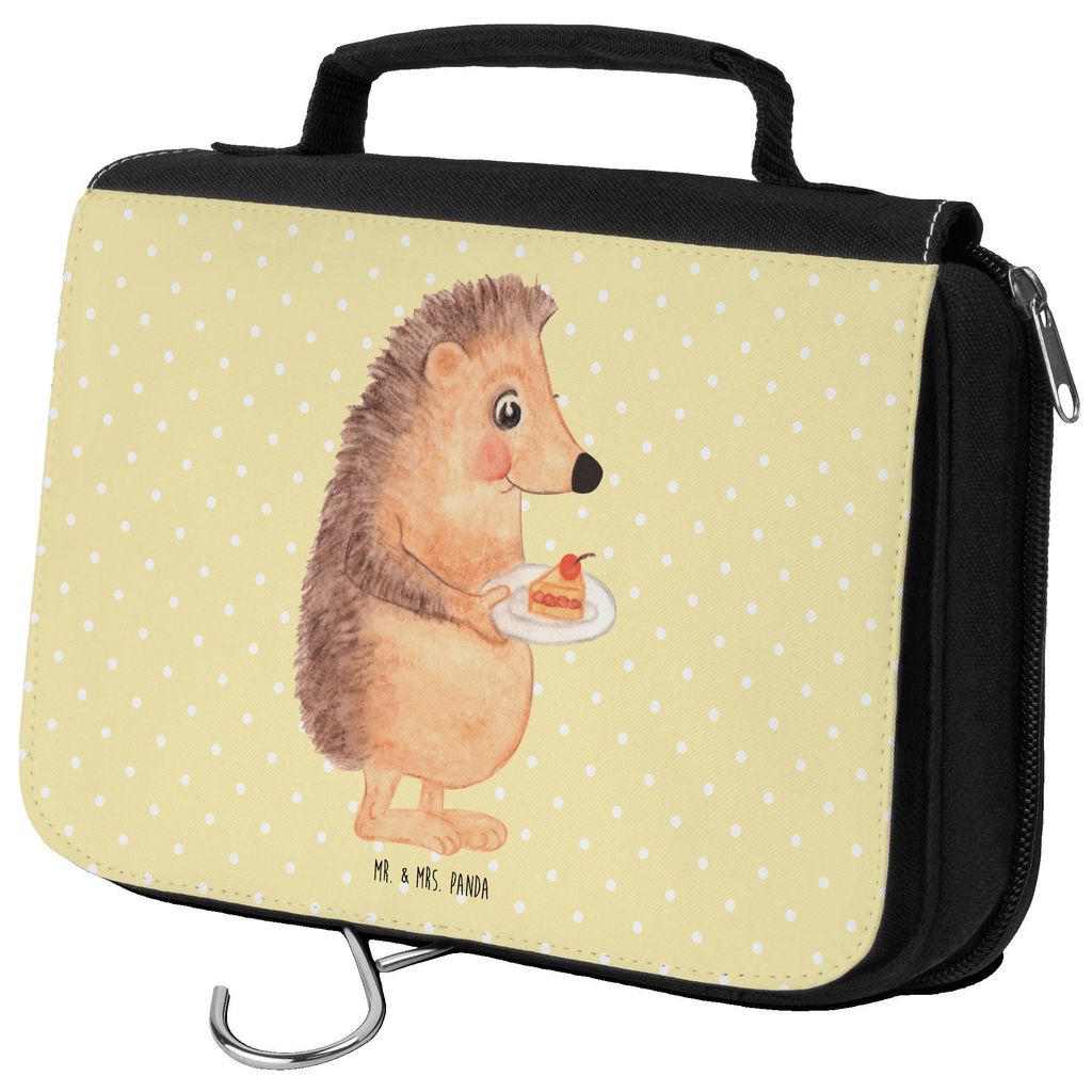 Mr. & Mrs. Panda beauty case Igel Kuchenstück - Gelb Pastell - Geschenk, kulturtäschchen, Kuchen, Lustige Sprüche, badtasche, Geburtstagskuchen,...