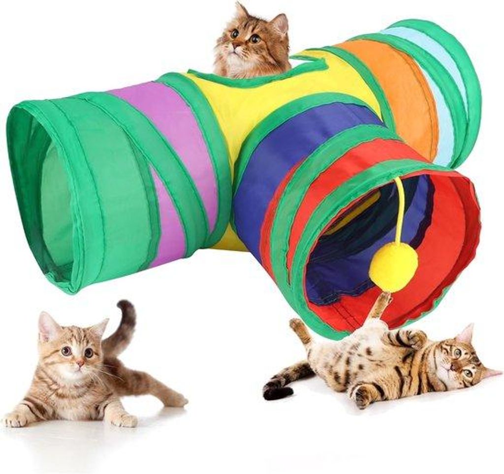 Kleine dieren aktivitätskanal 3-fach - Spielzeug für Katzen und Cavia - Accessoires für Ratten, Chinchillas, Frettchen und Hamster