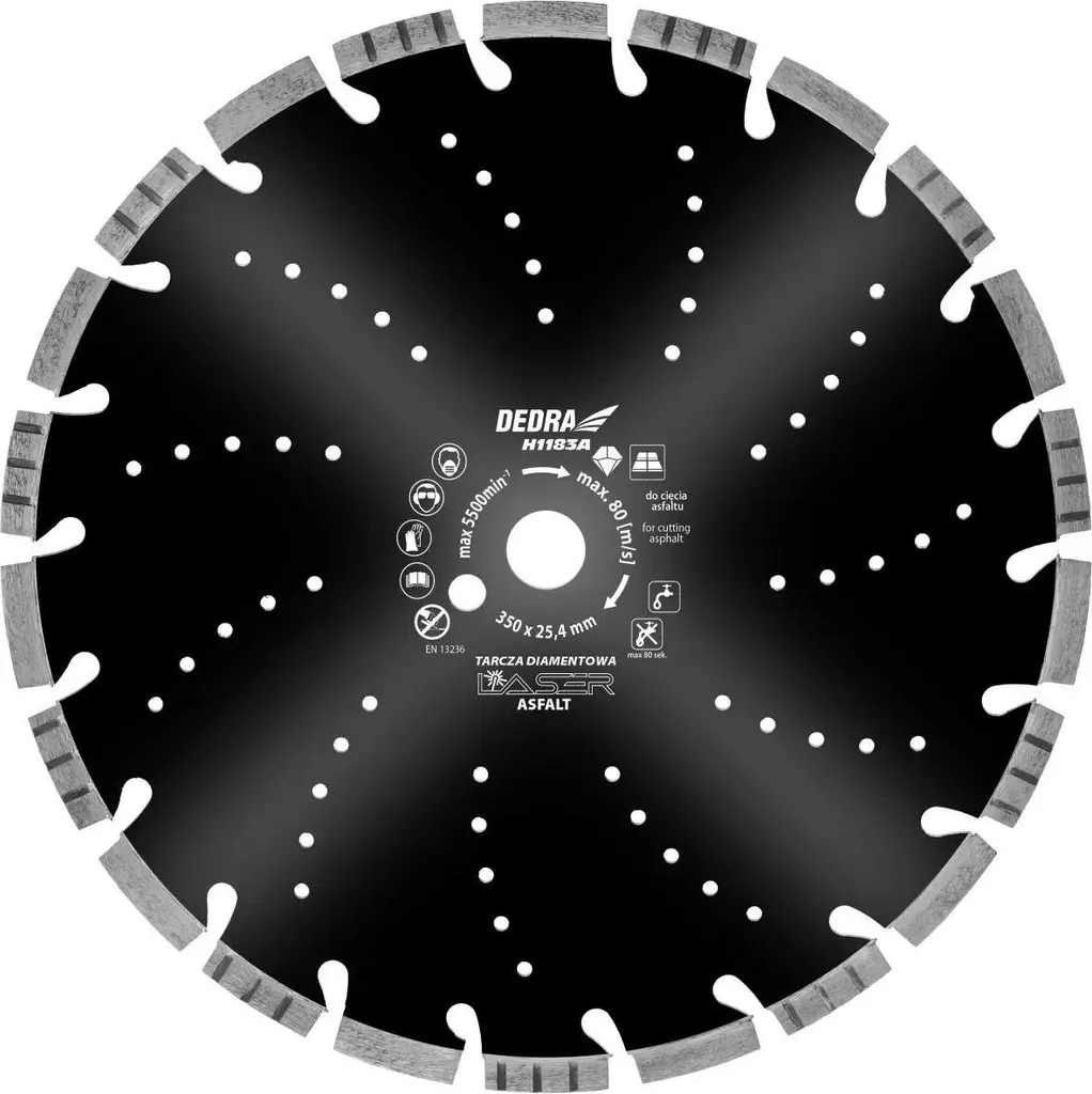 Disque Laser Asphalte 350x25.4mm avec Segments Diamantés DED8837