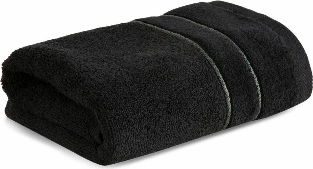 Eurofirany Badetuch Handtuch Baumwolle schwarz Hotelhandtuch 50x90 cm