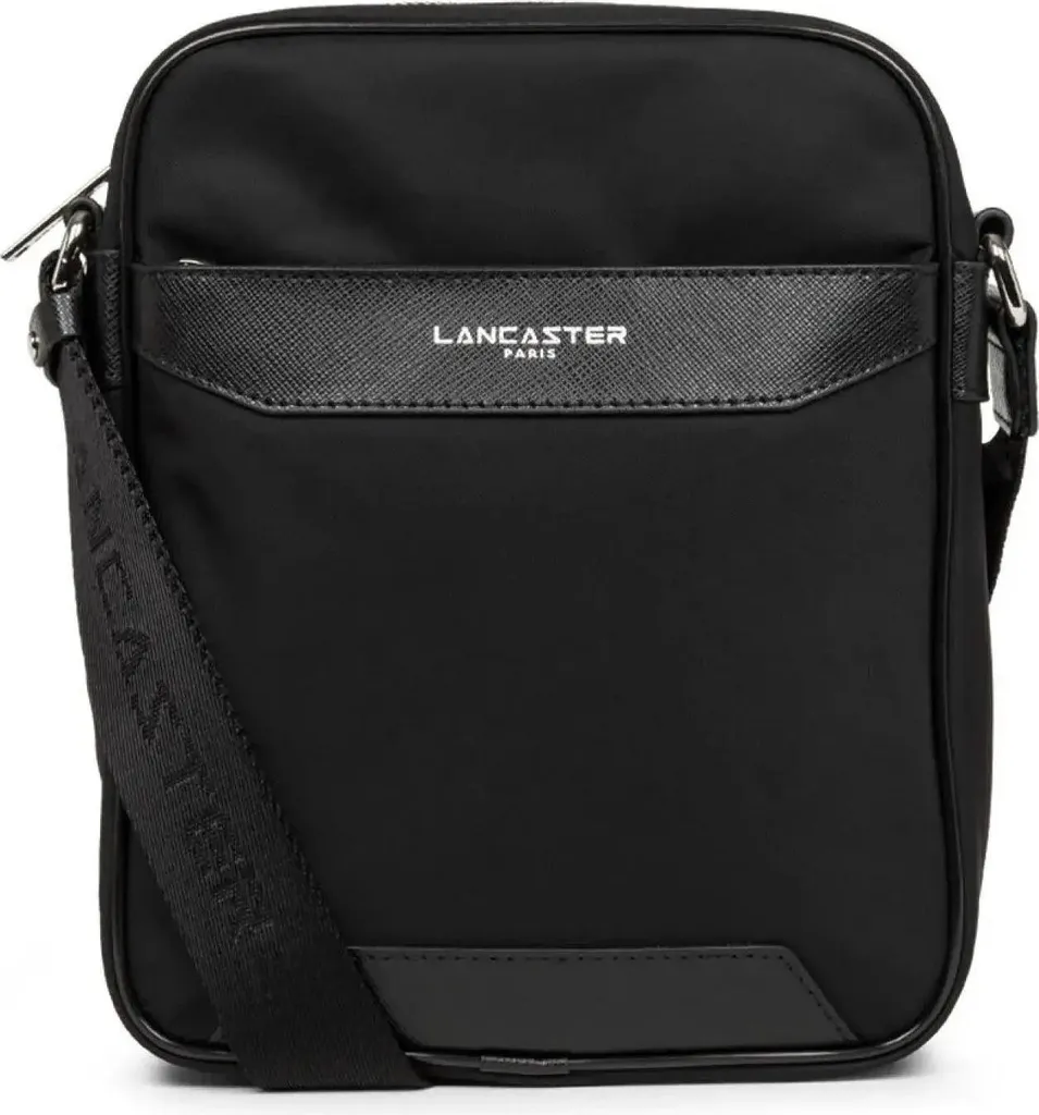 Sacoche homme Lancaster Métropole noir, petit sac bandoulière chic