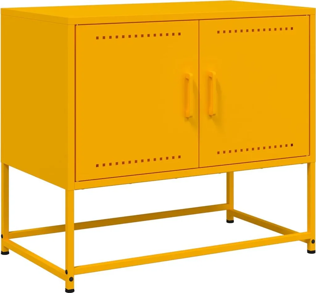 Mobile TV vidaXL Giallo Senape 68,5x39x60,5 cm Acciaio | Arredo Industrial